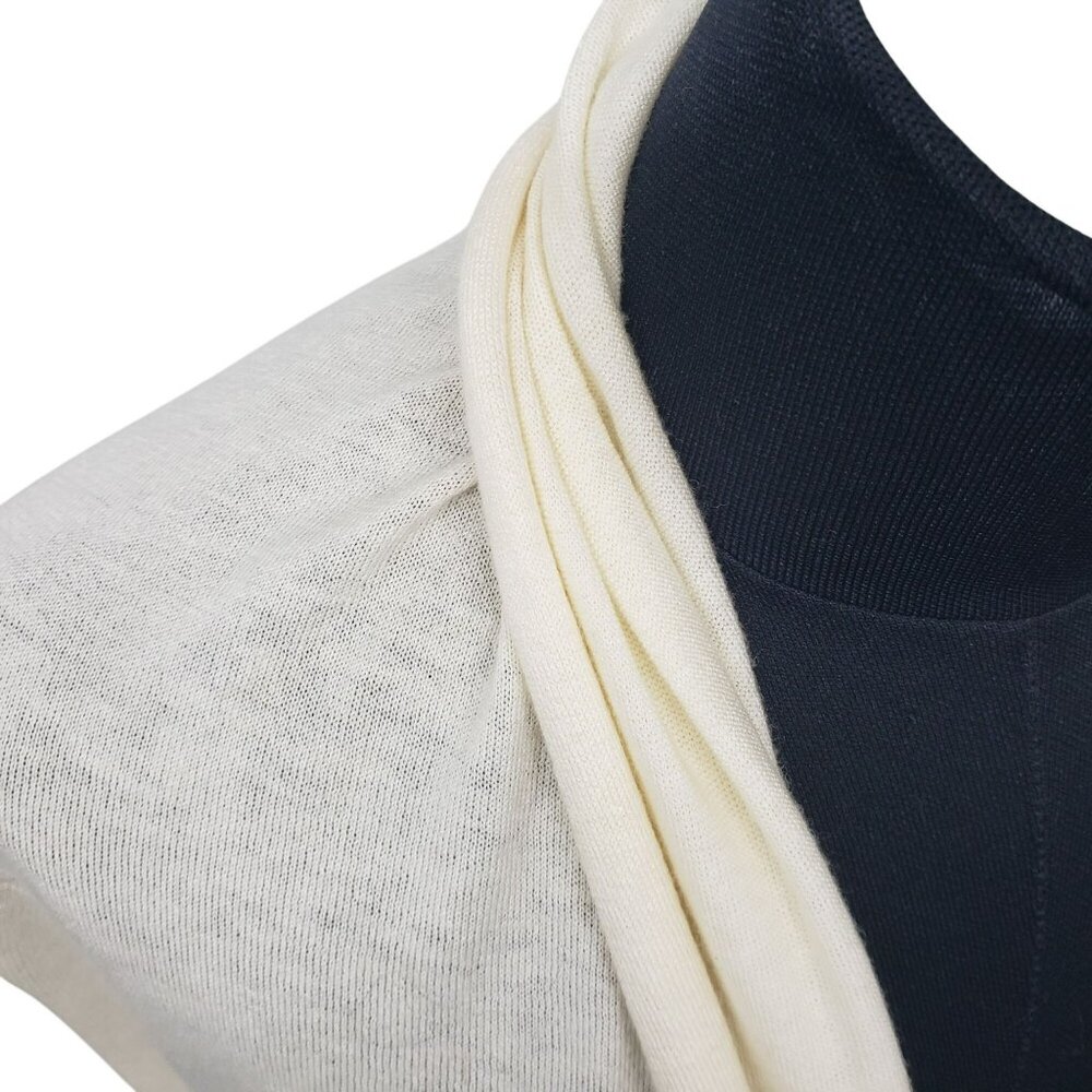 Title Nine Cardigan Supima Cotton Merino Wool Cream Open Front Waterfall S - Picture 9 of 13